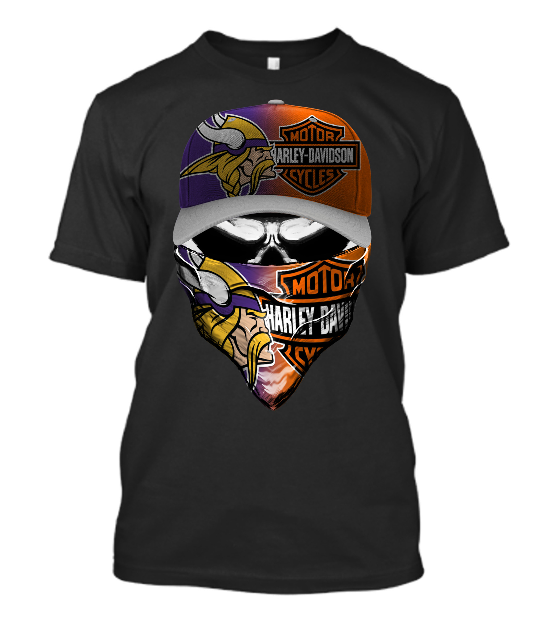 Minnesota Vikings Harley Davidson Motorcycles Fan Gear T-Shirt