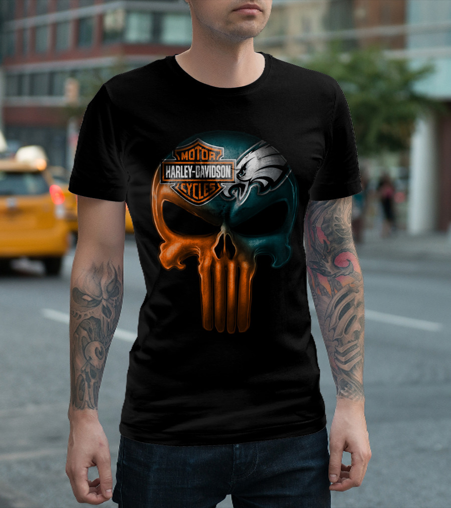 Harley Davidson Motor Cycles Eagles Skull T-Shirt