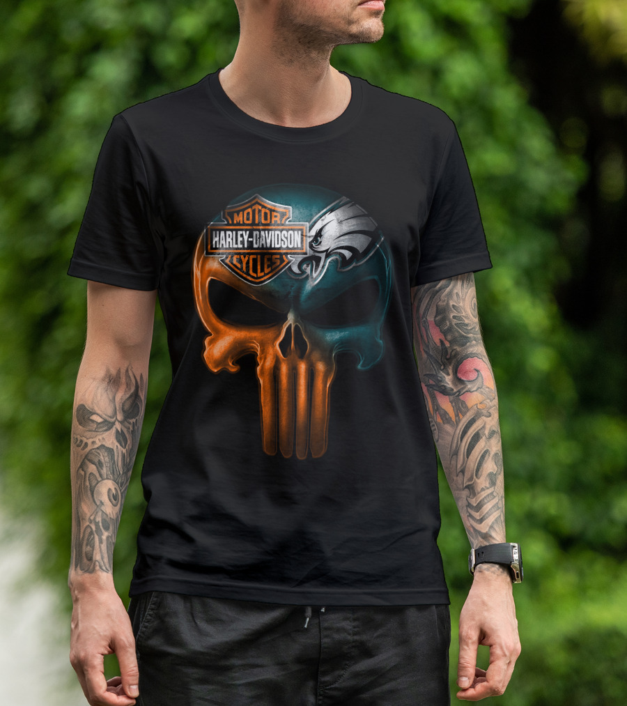 Harley Davidson Motor Cycles Eagles Skull T-Shirt