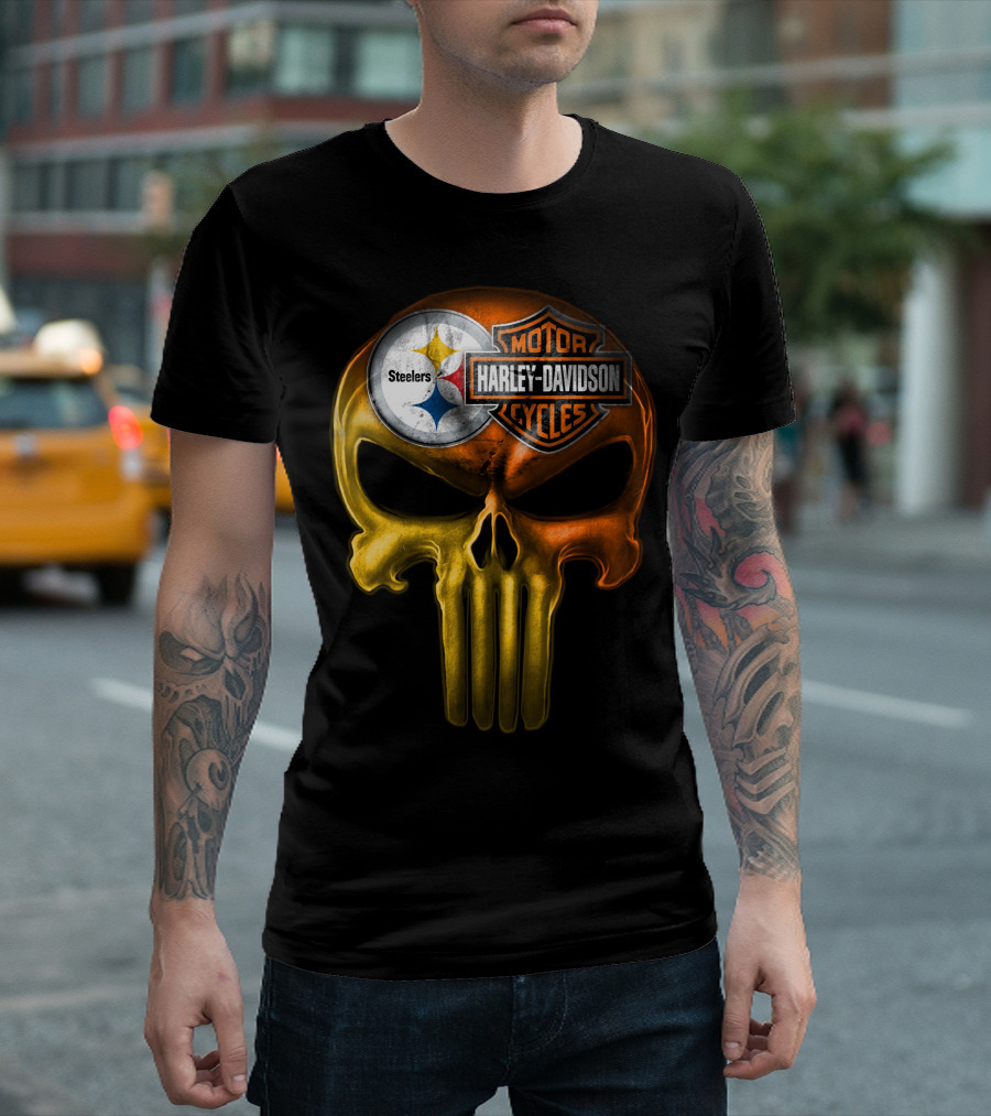 Steelers Harley Davidson Skull 27Hl T-Shirt