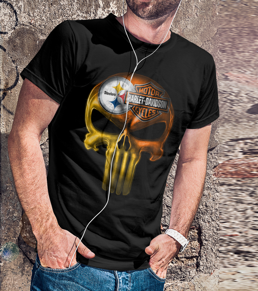 Steelers Harley Davidson Skull 27Hl T-Shirt