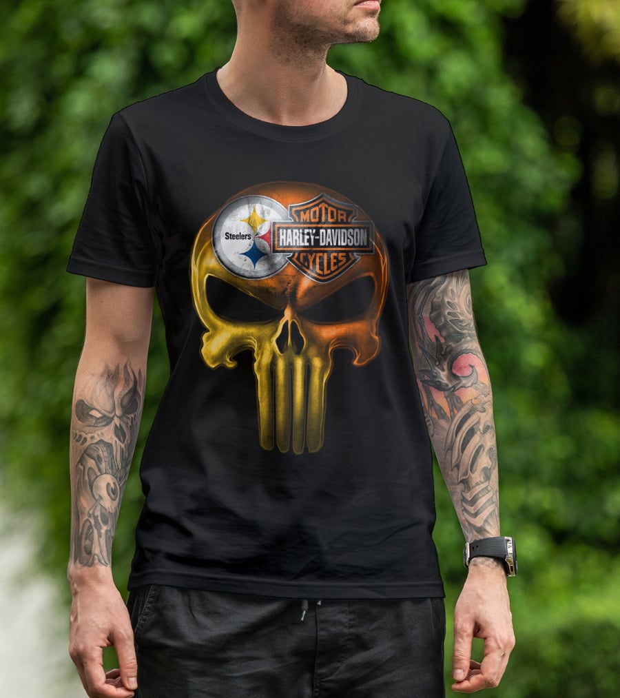 Steelers Harley Davidson Skull 27Hl T-Shirt