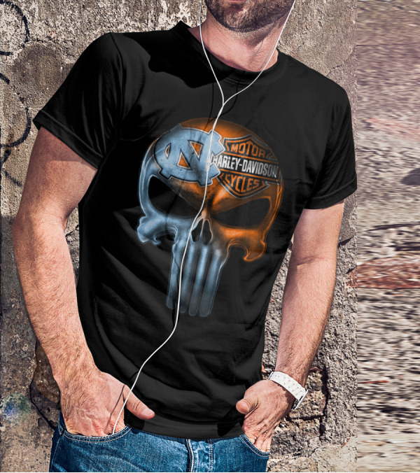 North Carolina Harley Davidson Punisher Skull T-Shirt