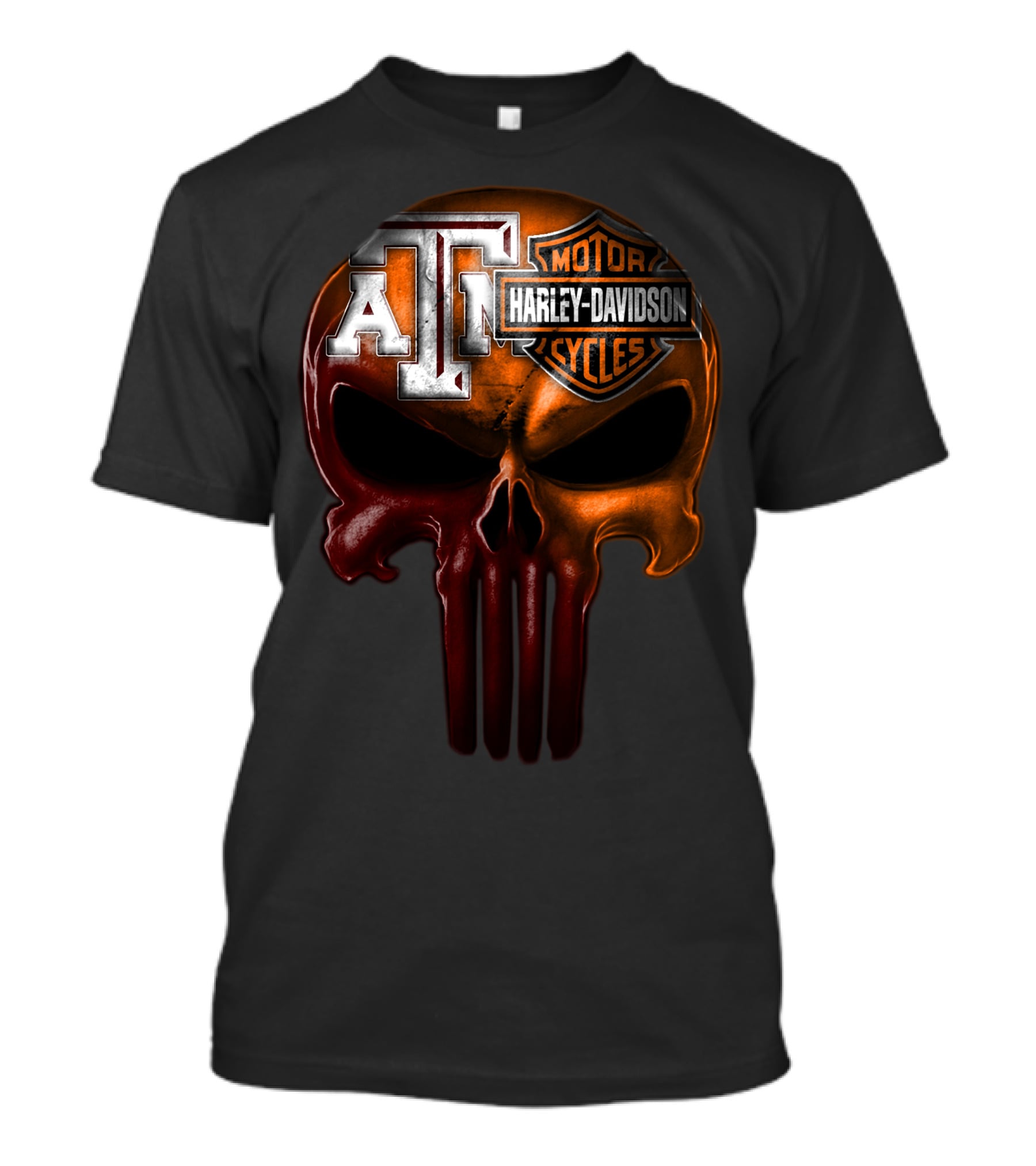 Texas A&M Harley Davidson Punisher Skull T-Shirt