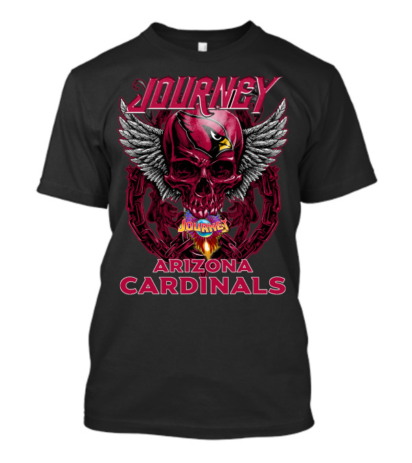 Journey Arizona Cardinals Skull Wings Chain T-Shirt