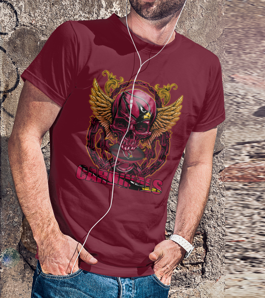 Arizona Cardinals Skullfb Winged Helmet Edition T-Shirt