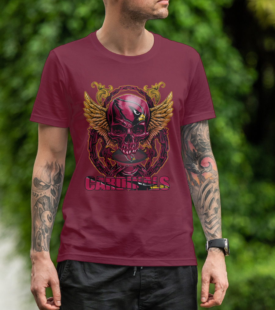 Arizona Cardinals Skullfb Winged Helmet Edition T-Shirt