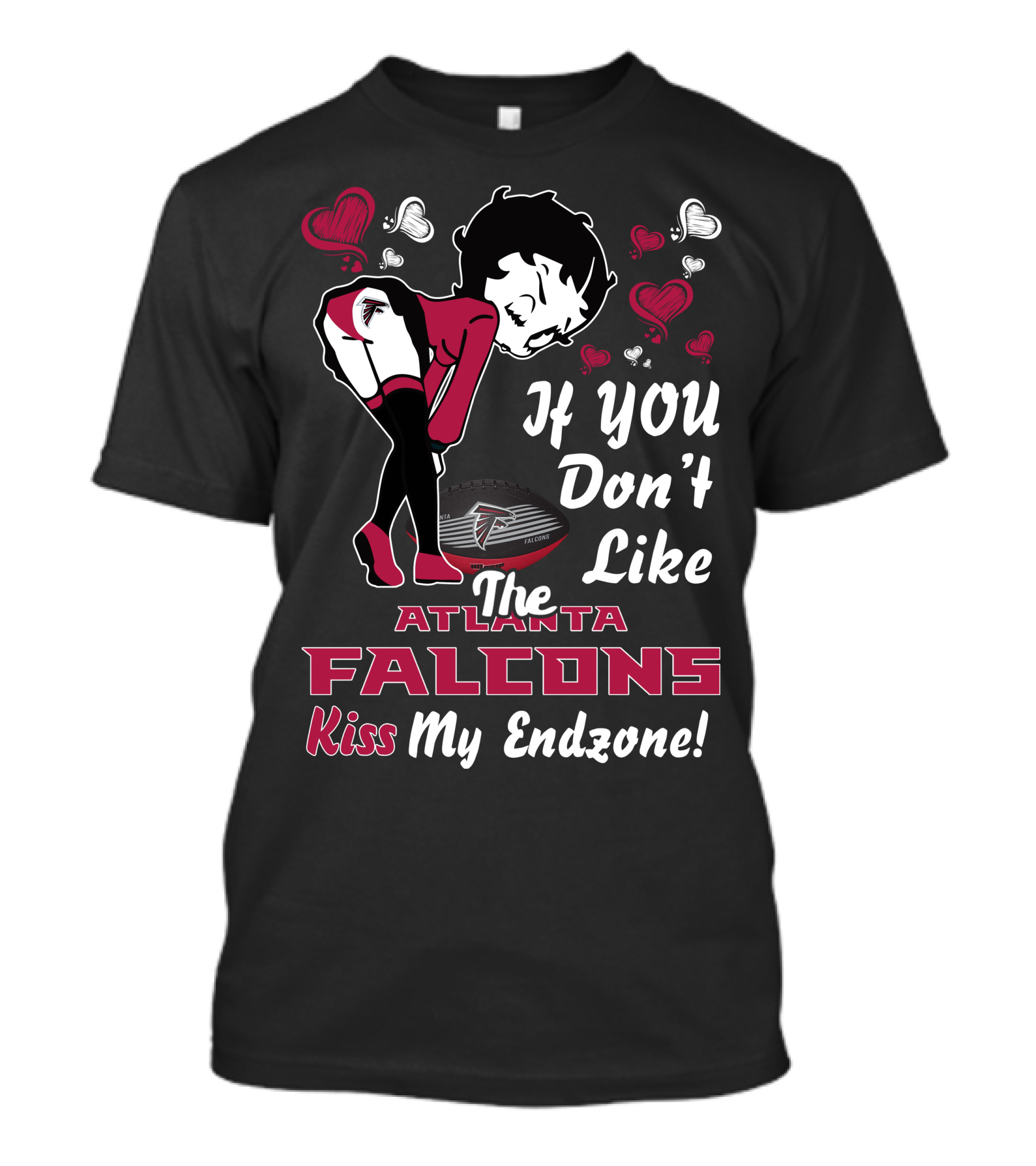 Betty Boop Atlanta Falcons Kiss My Endzone T-Shirt