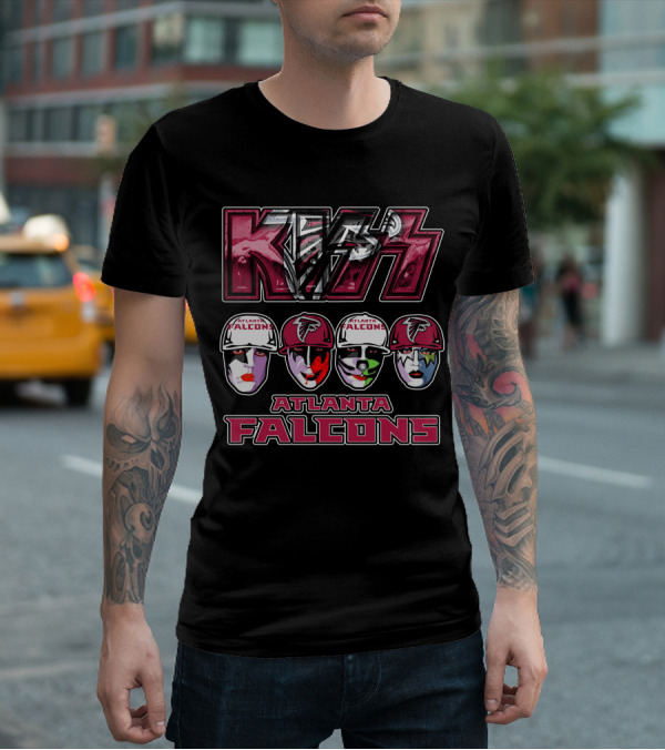 Kiss Band Atlanta Falcons Face Paint NFL Collaboration T-Shirt