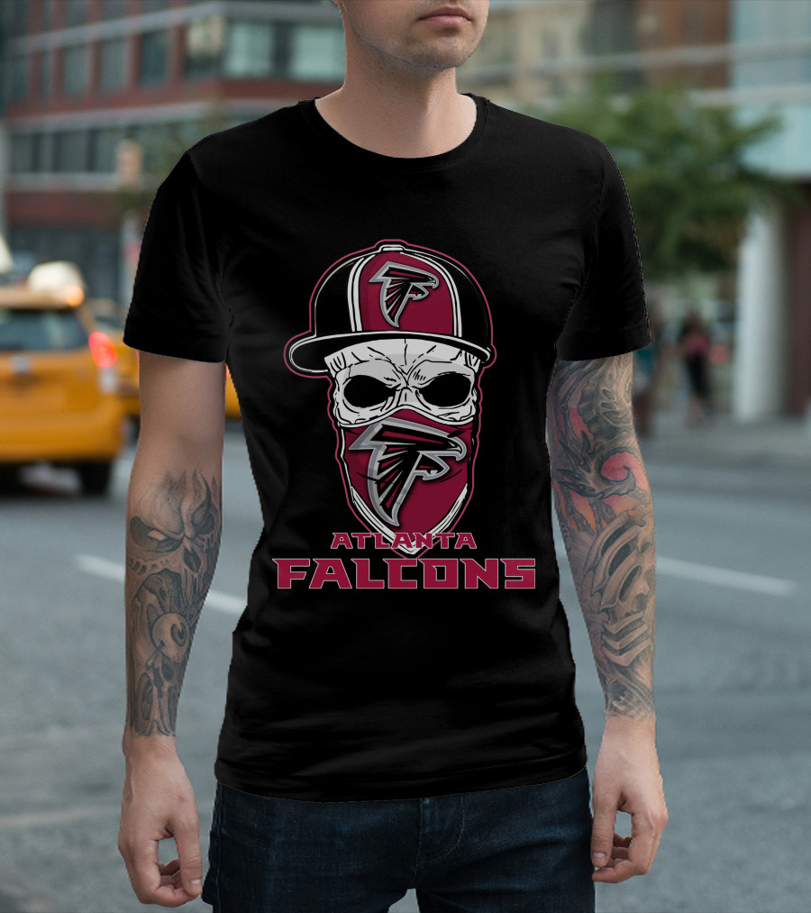 Atlanta Falcons Skull with Cap T-Shirt