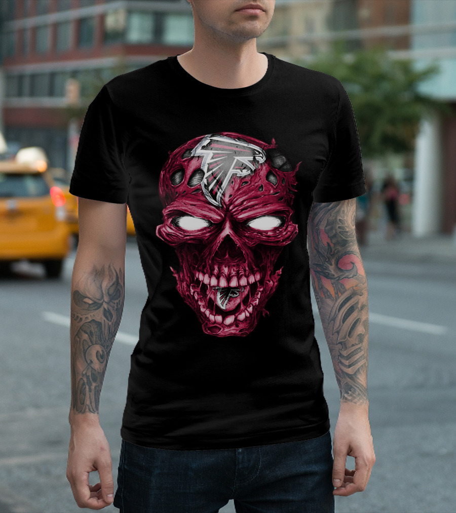 Skull Atlanta Falcons Logo Halloween T-Shirt