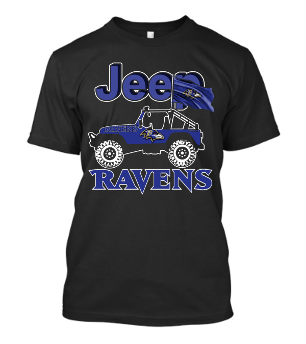 Jeep Ravens Baltimore Ravens Flag Logo 4x4 Vehicle T-Shirt