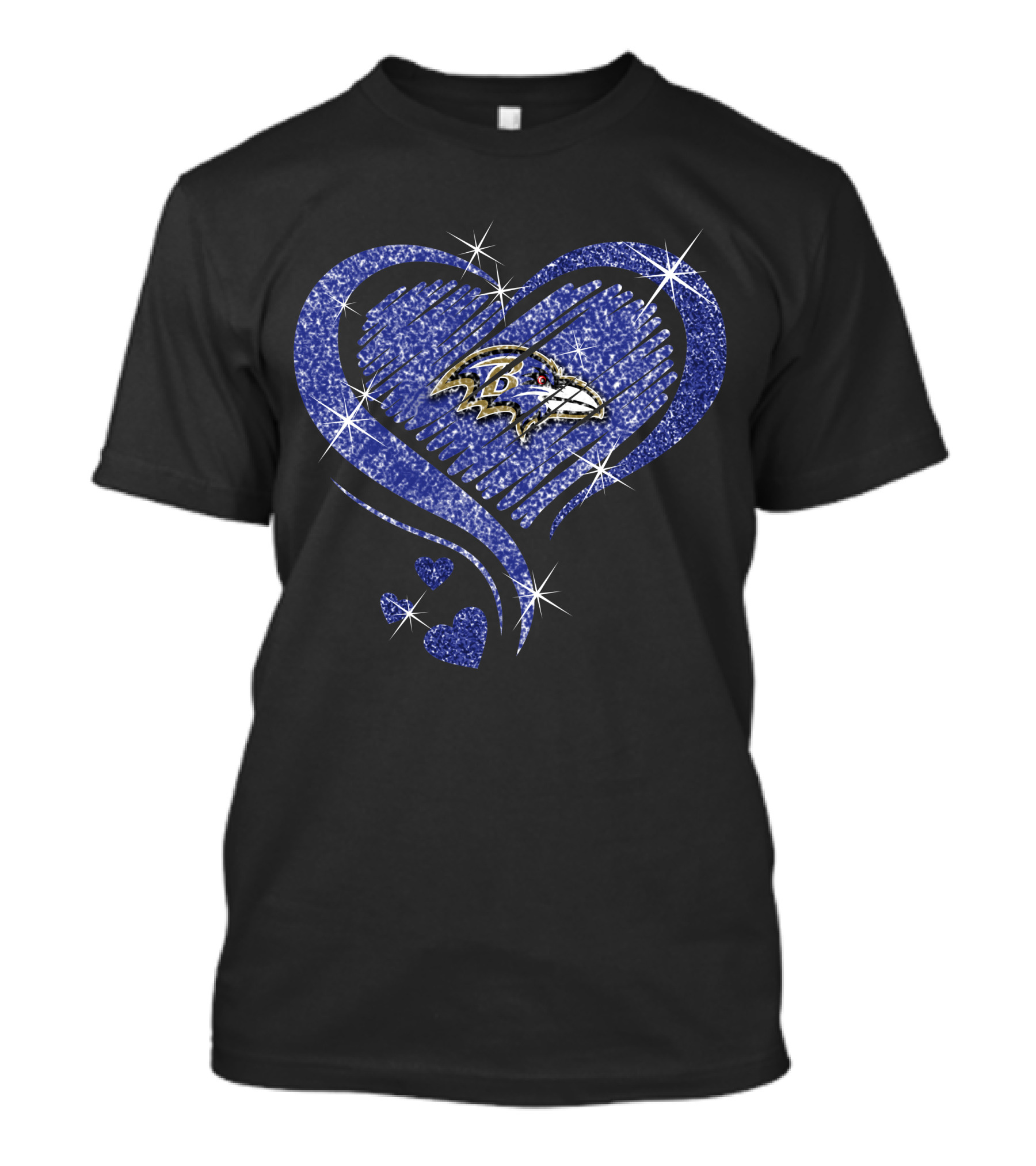 Heart Diamond Baltimore Ravens Sparkle T-Shirt