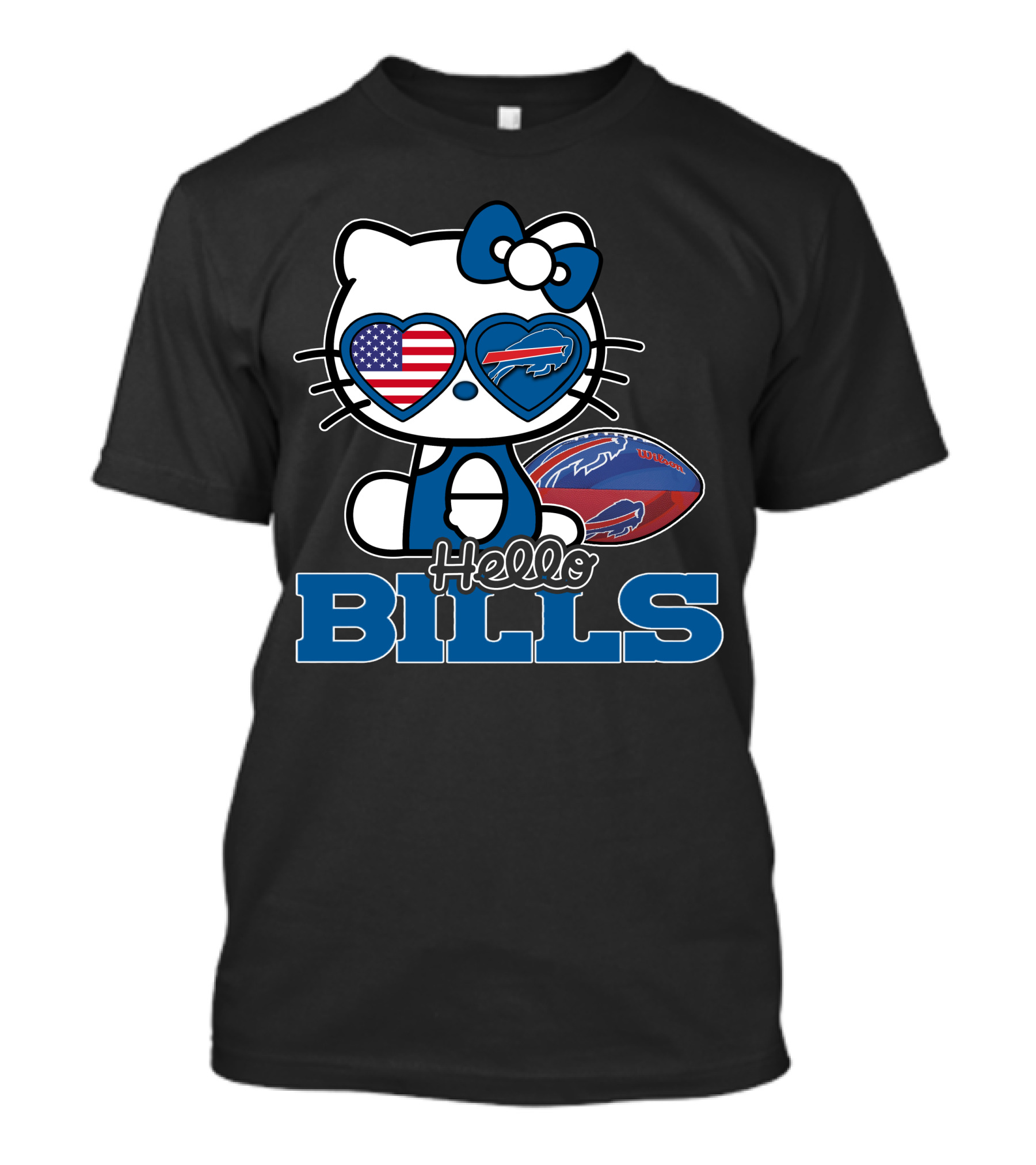 Hello Kitty Buffalo Bills USA Heart Mascot T-Shirt