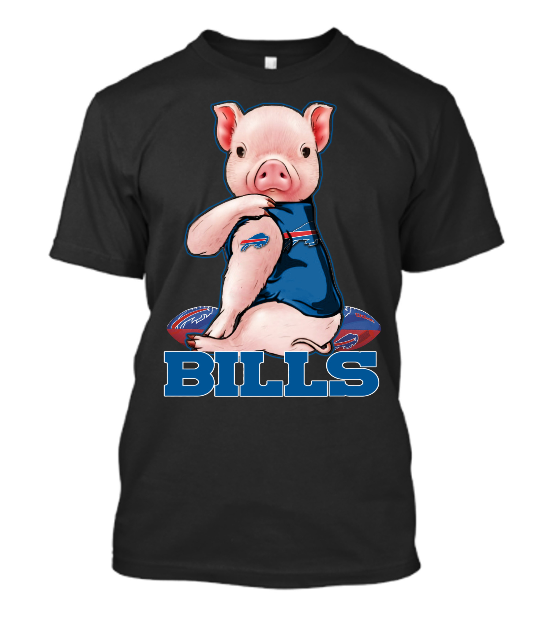 Pig Wearing Buffalo Bills Jersey T-Shirt