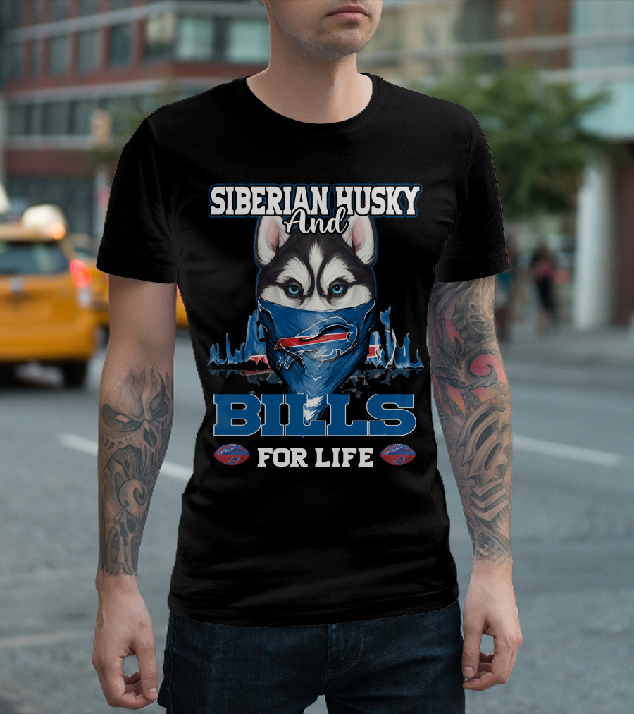 Siberian Husky and Bills for Life Buffalo T-Shirt