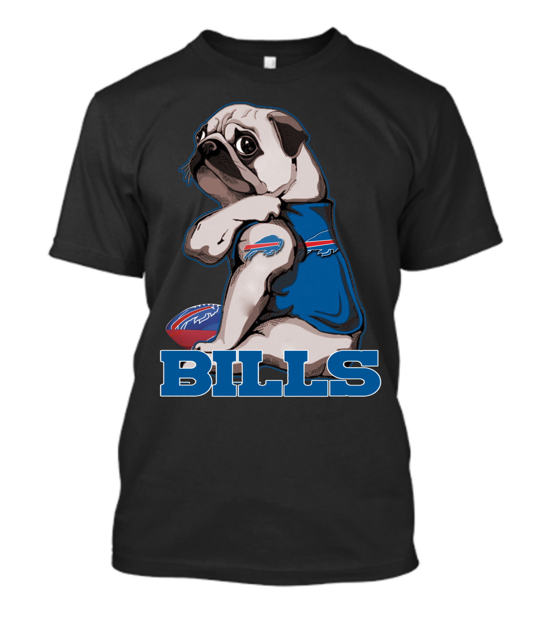 Pug Bills Buffalo Bills Football Team Fan T-Shirt