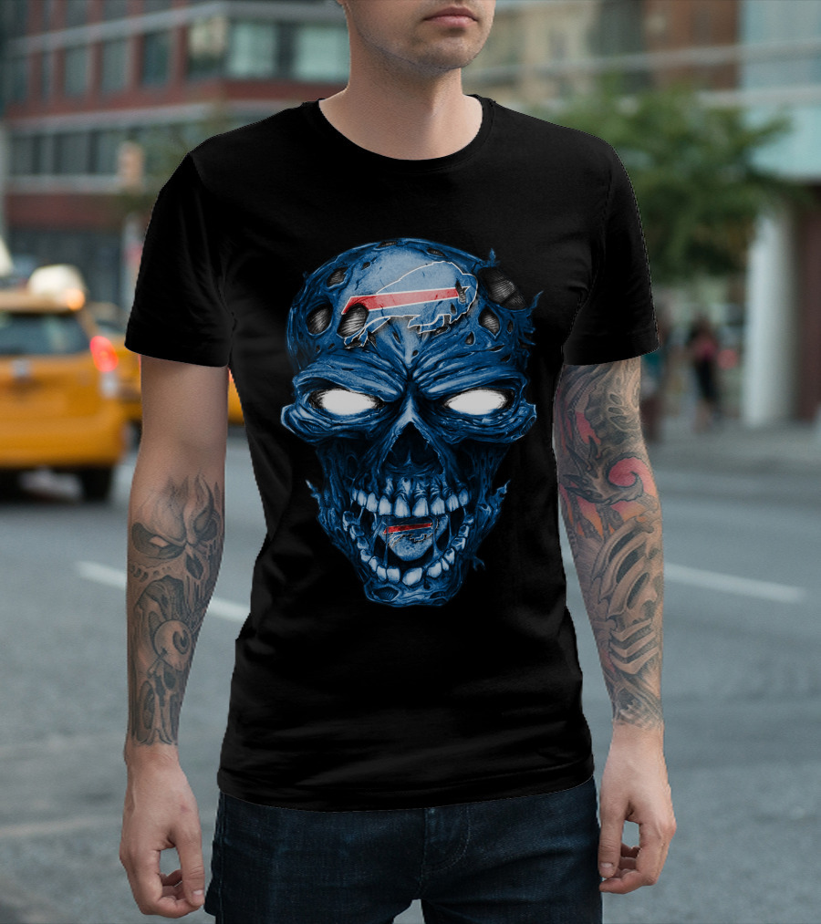Skull with Buffalo Bills T-Shirt