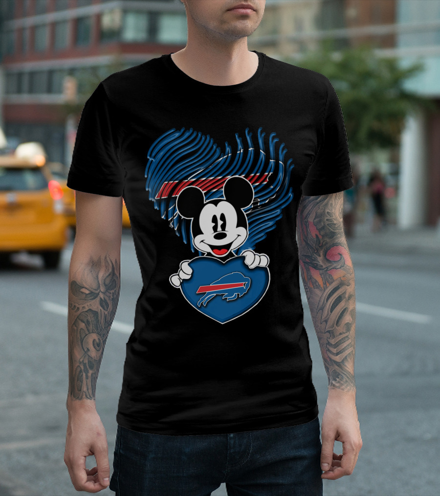 Mick Buffalo Bills Heart NFL Fan T-Shirt