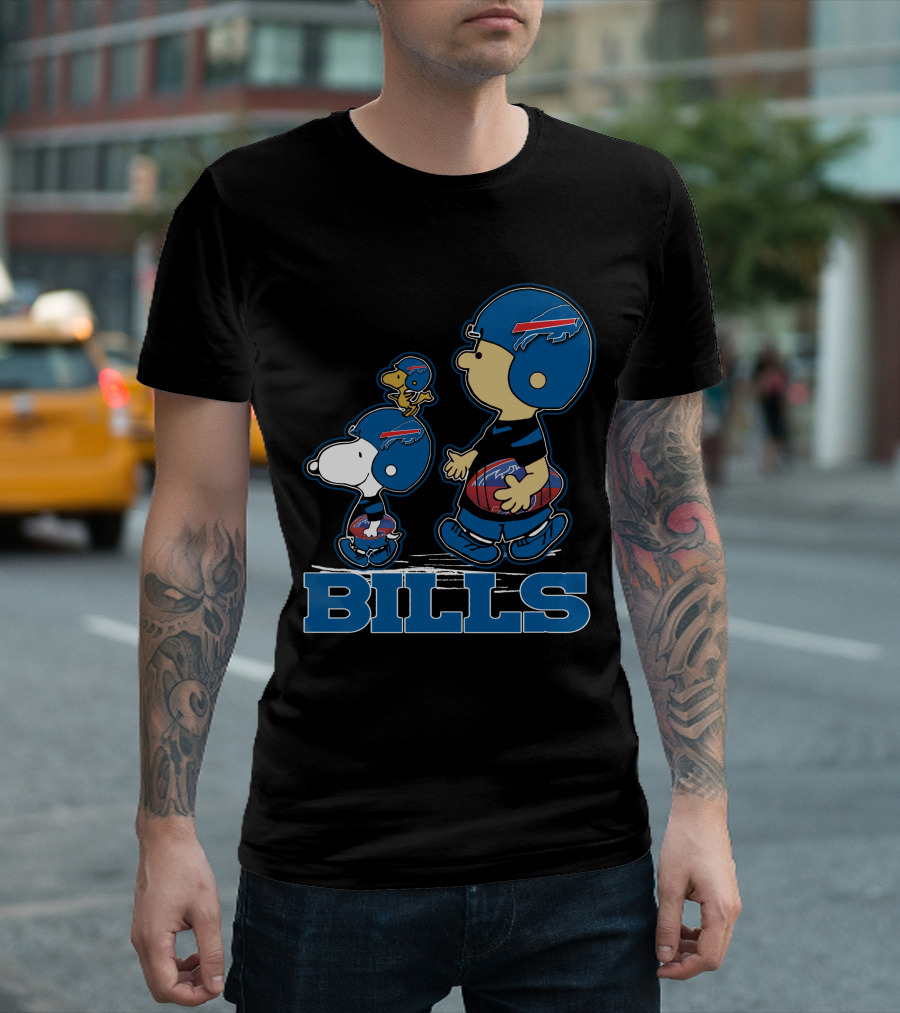 Bills Snpfootball Buffalo Peanuts Characters T-Shirt