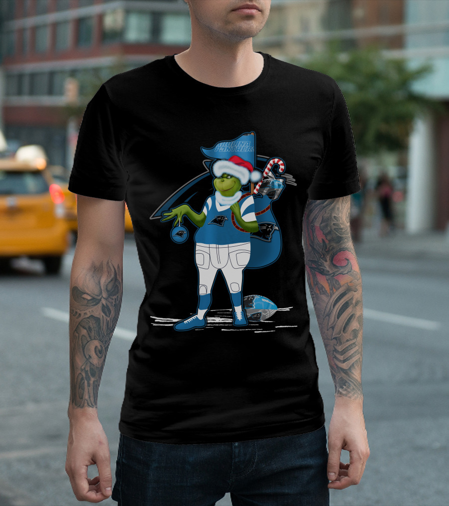 Grinchxmas Carolina Panthers Holiday Football Fan T-Shirt