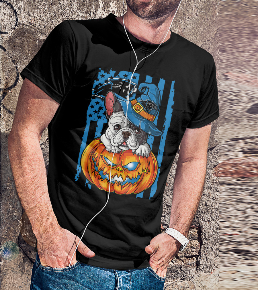 Hlw Bulldog Halloween Carolina Panthers Jack-O-Lantern T-Shirt