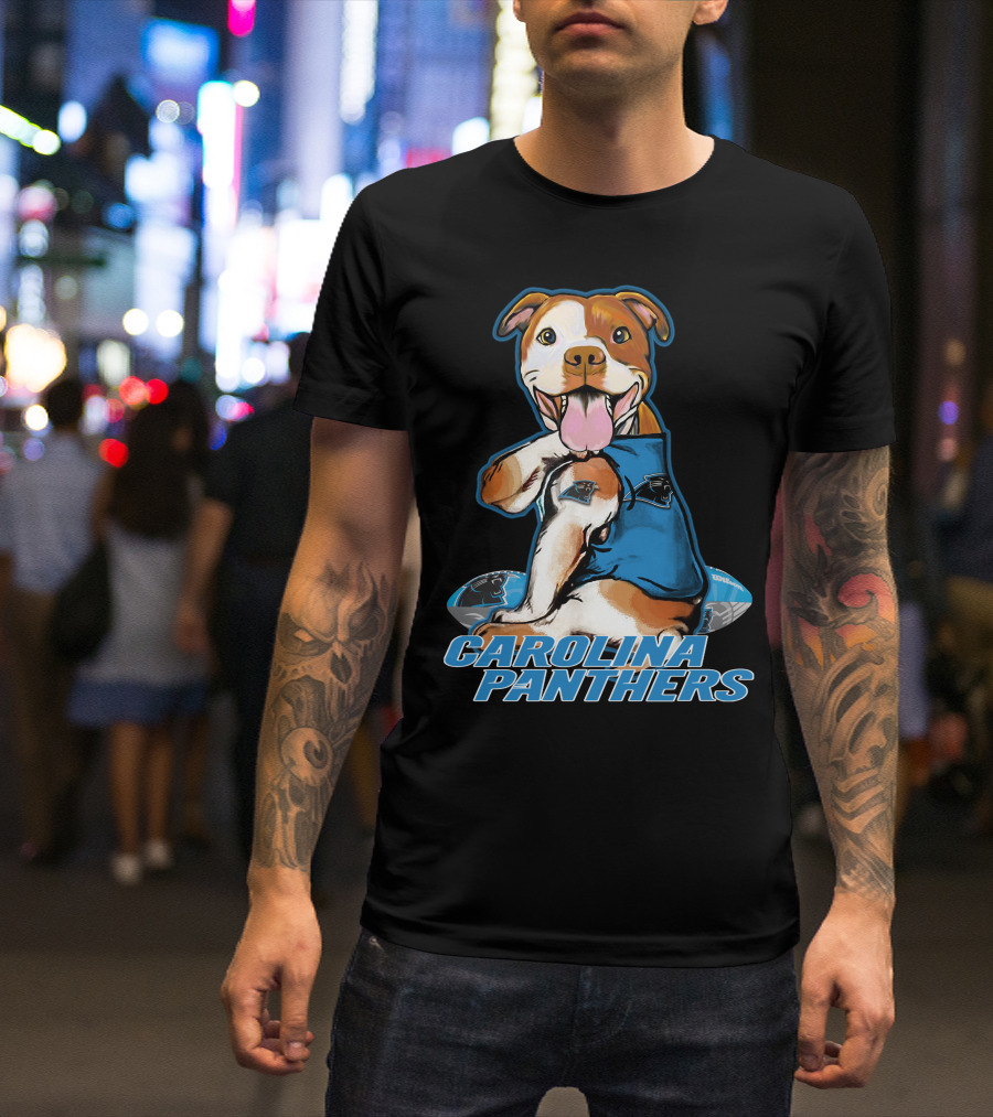PITTBULL CAROLINA PANTHERS FOOTBALL DOG T-Shirt