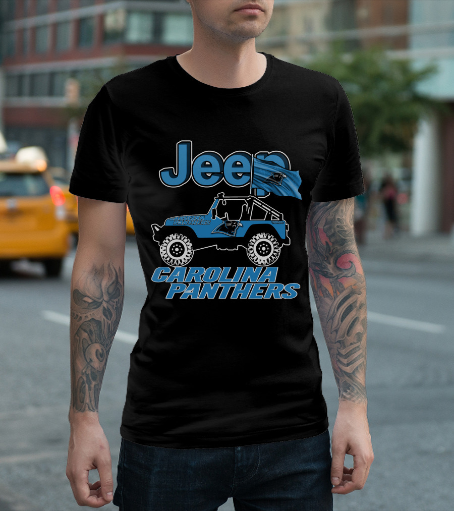 Jeep Carolina Panthers Off-Road Adventure Fan Gear T-Shirt