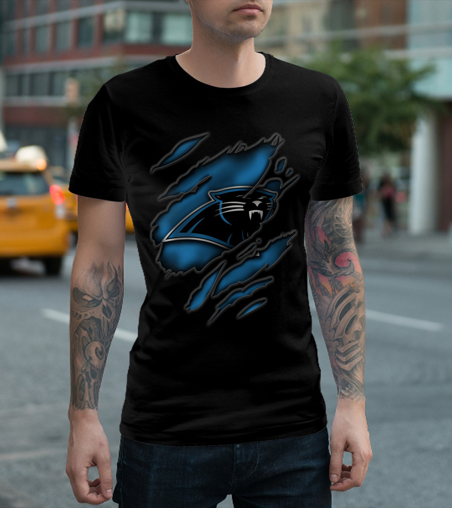 Carolina Panthers Claw Marks Torn T-Shirt