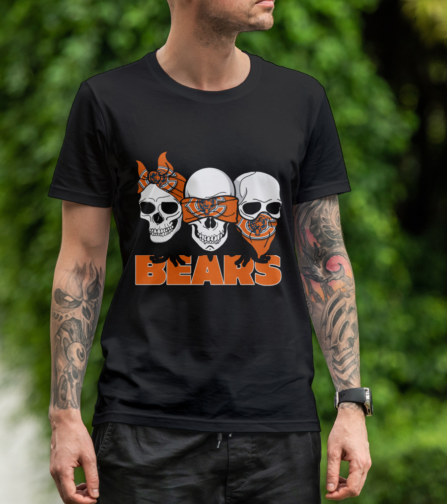 3 Skull BEARS Bandana Trio T-Shirt