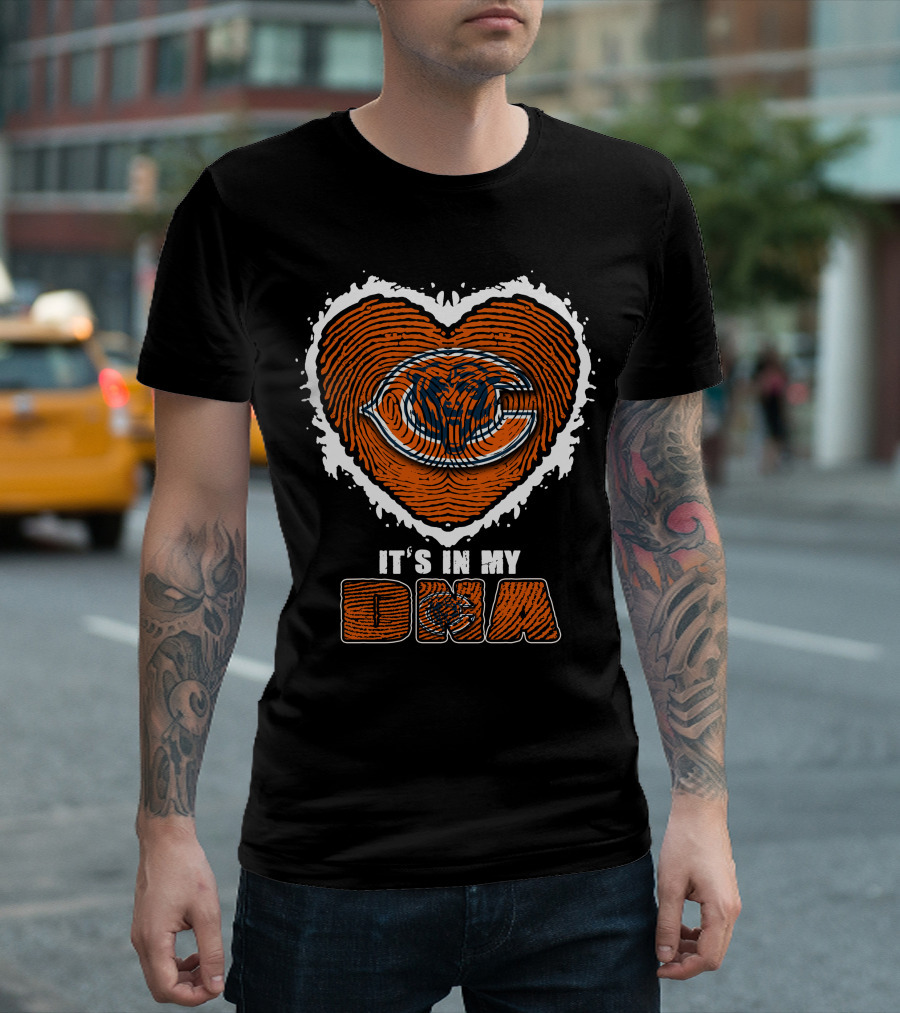 It's In My Dna Chicago Bears Heart Thumbprint T-Shirt