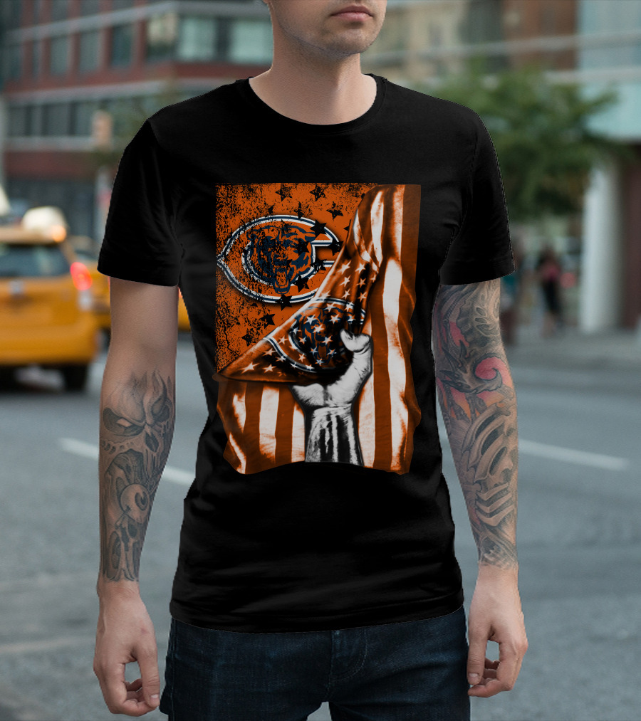 Chicago Bears American Flag Bear T-Shirt