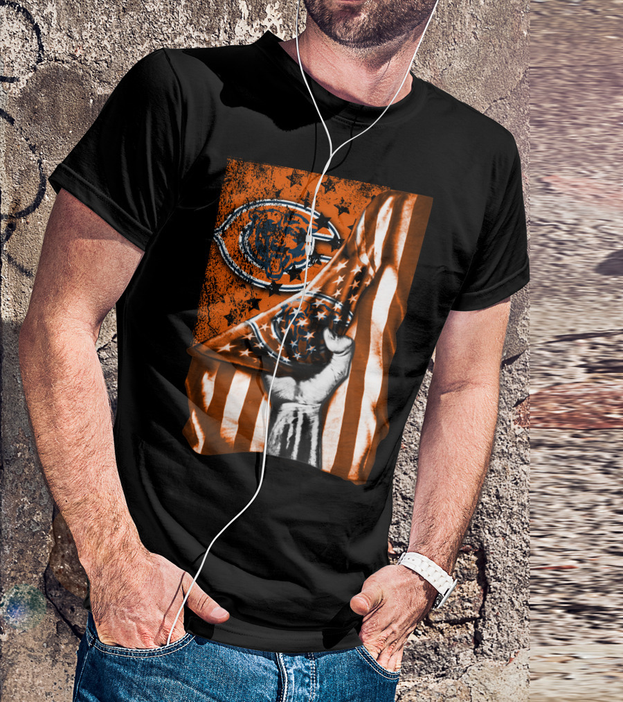 Chicago Bears American Flag Bear T-Shirt