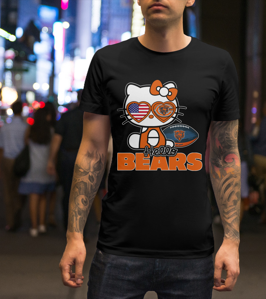 Hello Kitty Chicago Bears USA Football T-Shirt