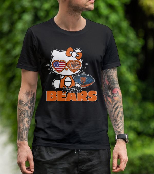 Hello Kitty Chicago Bears USA Football T-Shirt