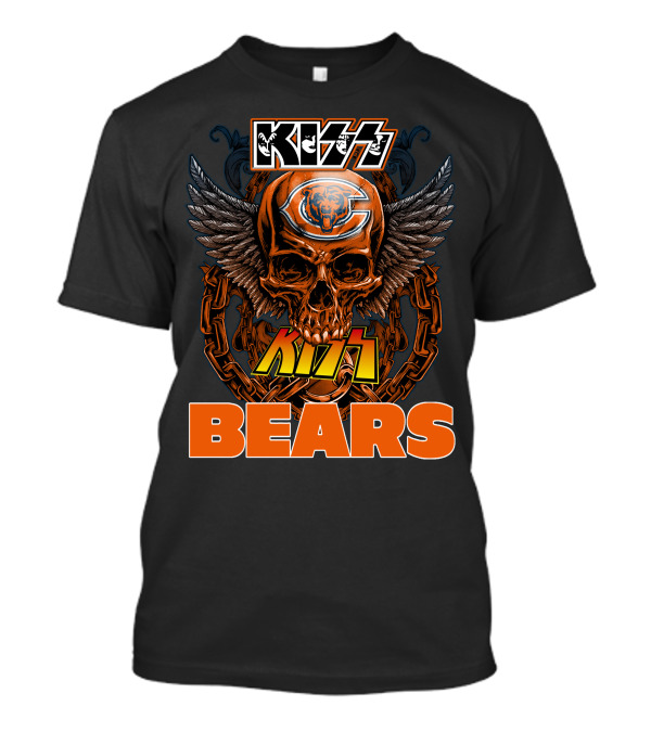 KISS CHICAGO BEARS Skull Wings T-Shirt