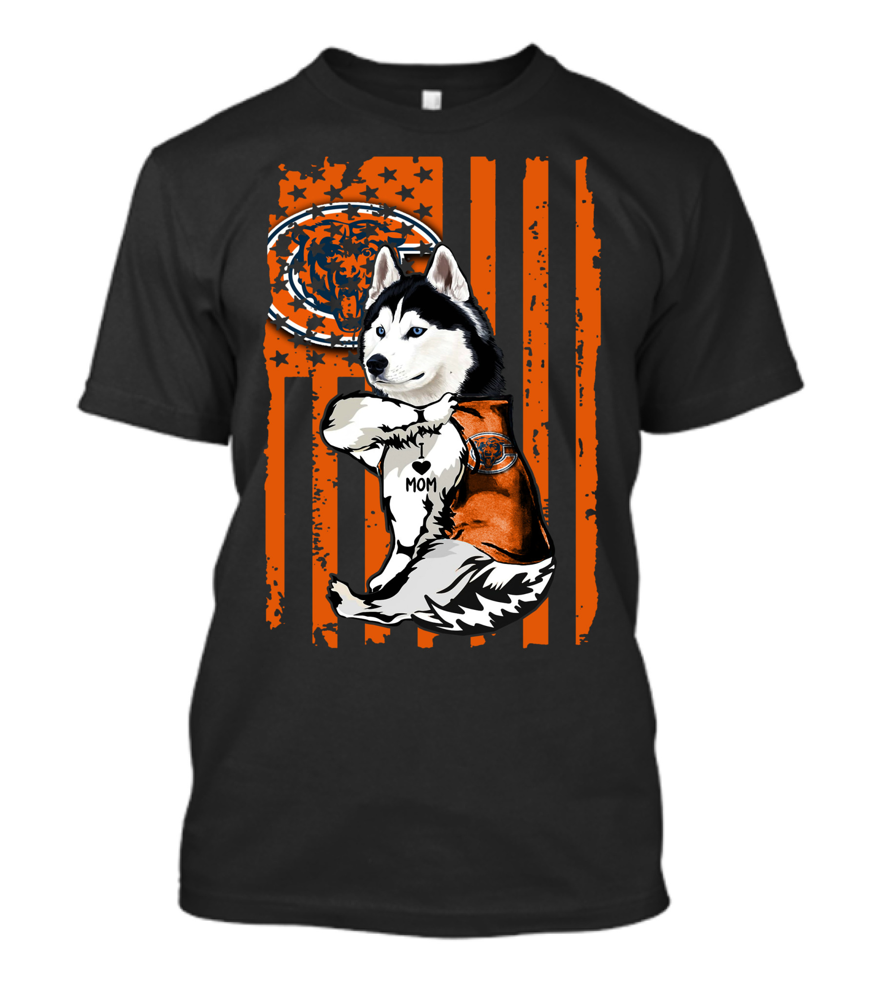 Siberian Husky Chicago Bears Fanatic Mom T-Shirt