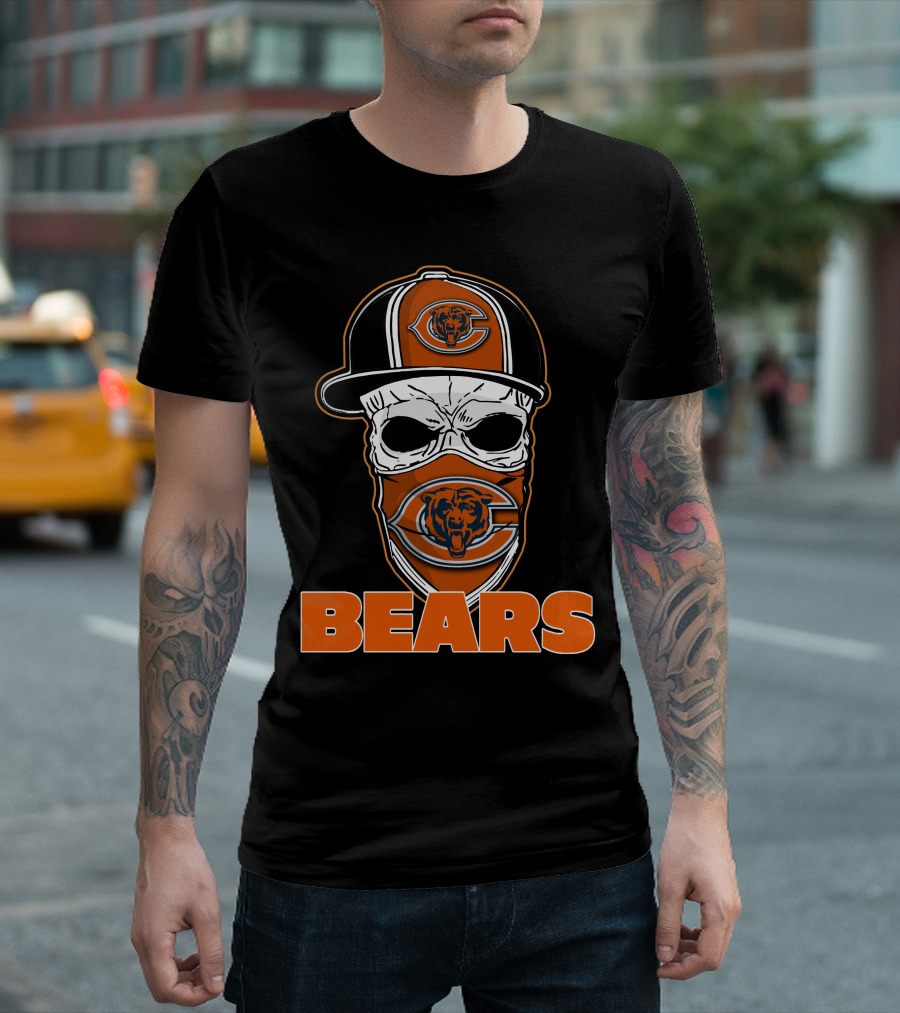 Chicago Bears Skull Hat Bears Fan T-Shirt