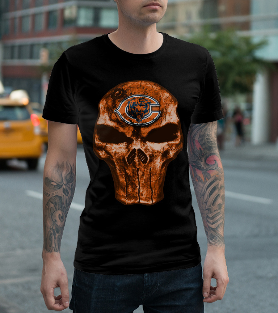 Skull Chicago Bears Logo NFL T-Shirt