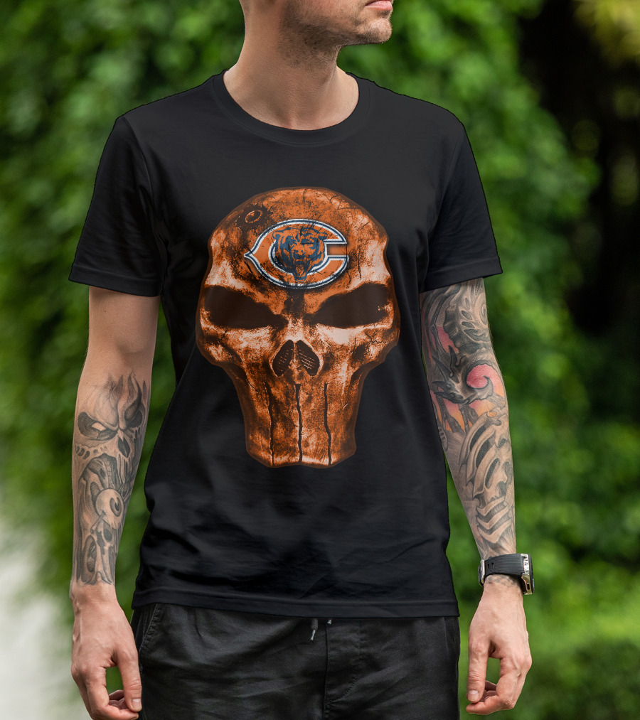 Skull Chicago Bears Logo NFL T-Shirt