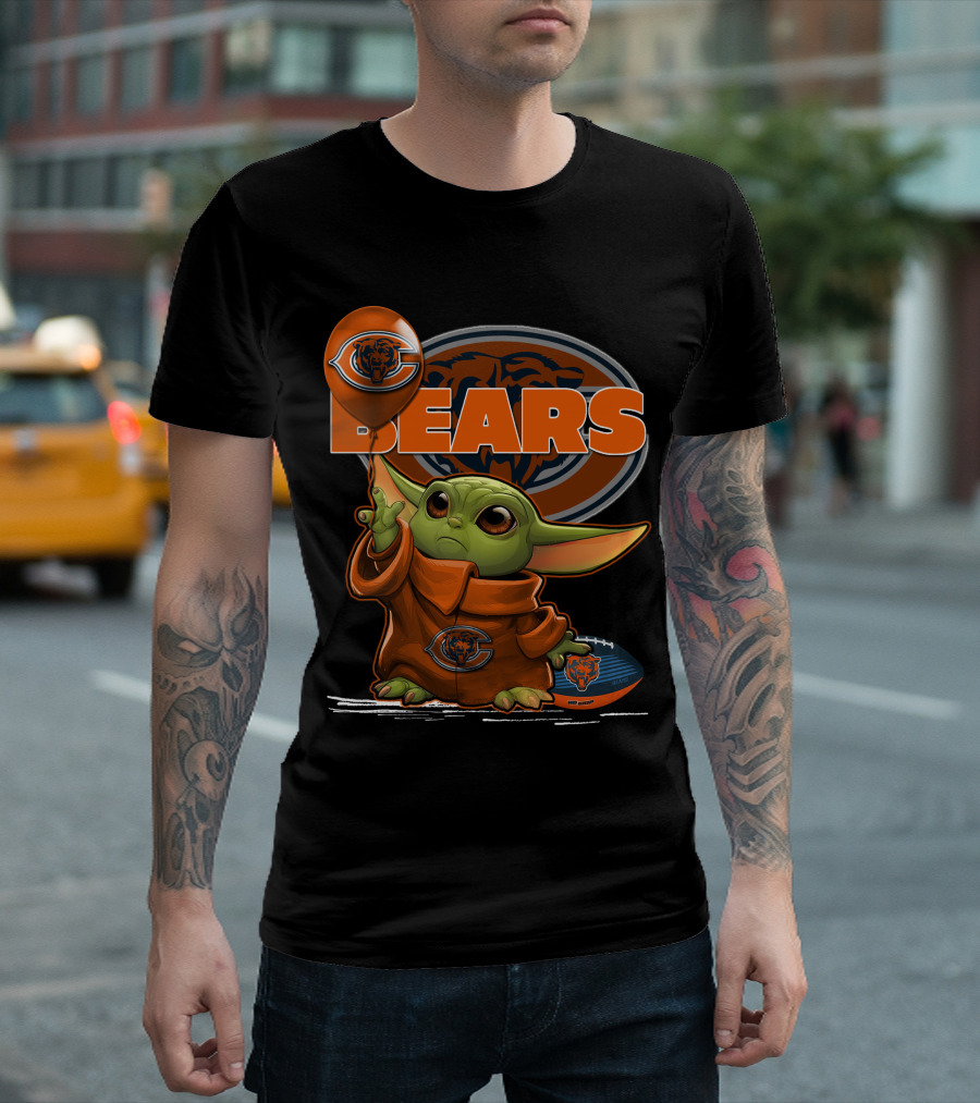 Yoda BEARS Chicago Football Balloon and Jersey T-Shirt