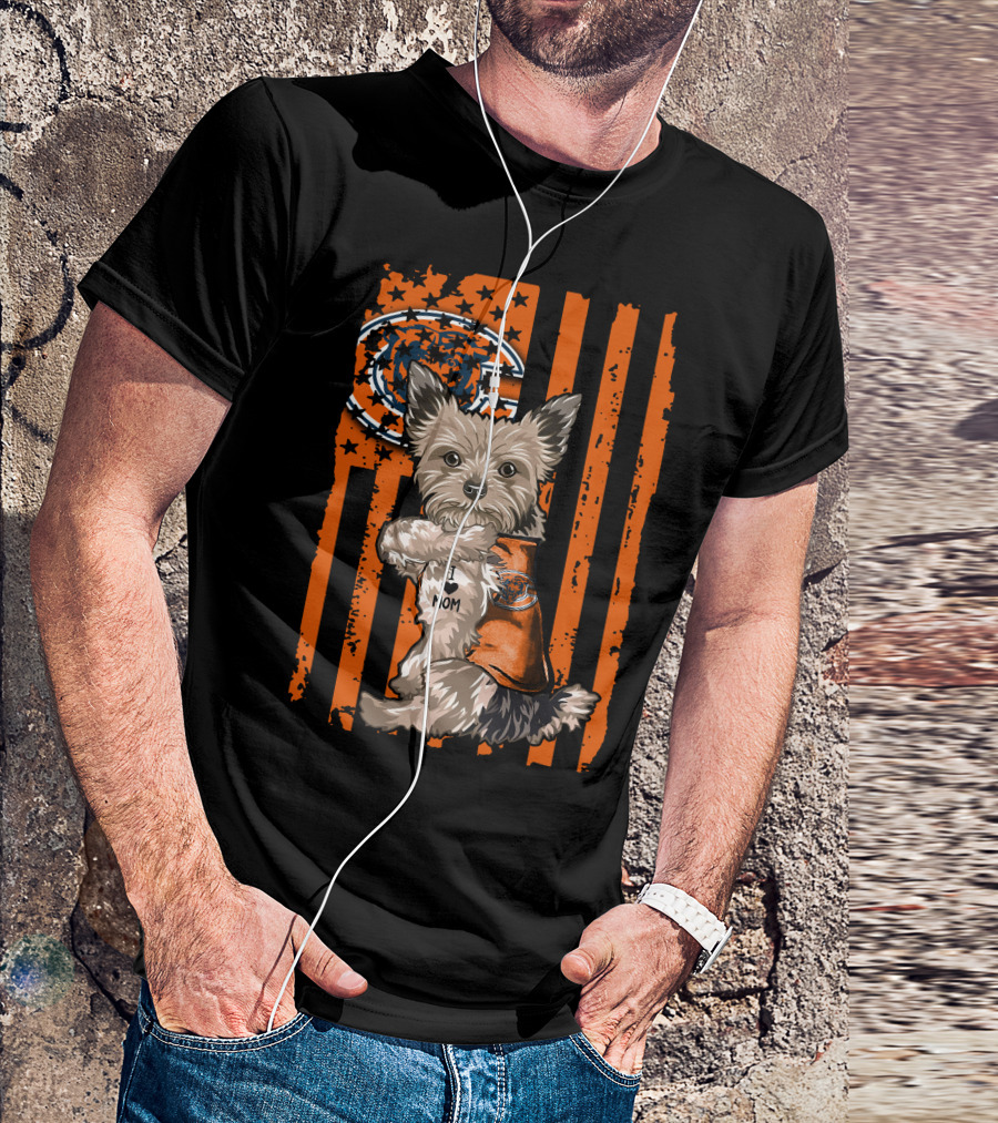 Yorkshire Terrier I ♥ Mom Chicago Bears T-Shirt