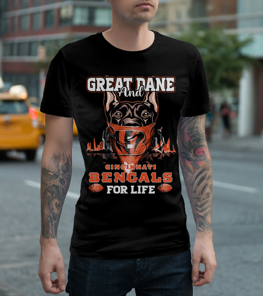 CINCINNATI BENGALS GREAT DANE AND FOR LIFE T-Shirt