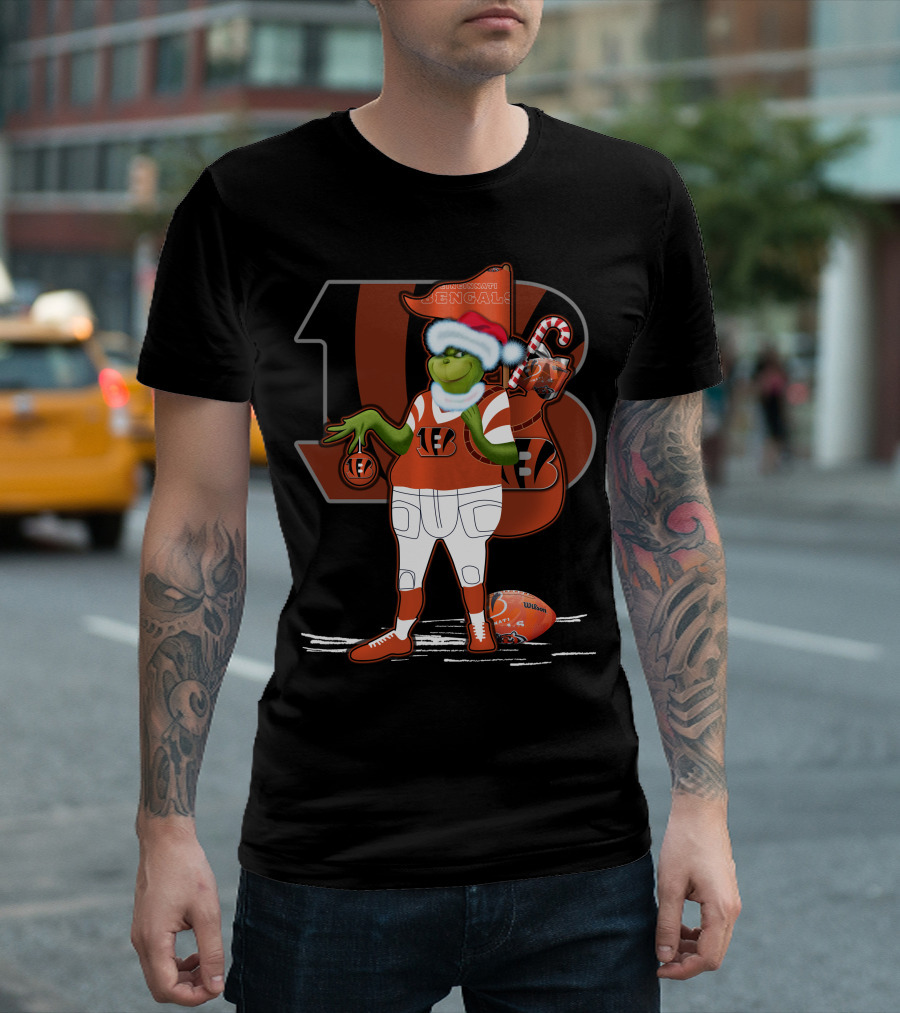 CINCINNATI BENGALS Grinchxmas Football Holiday T-Shirt