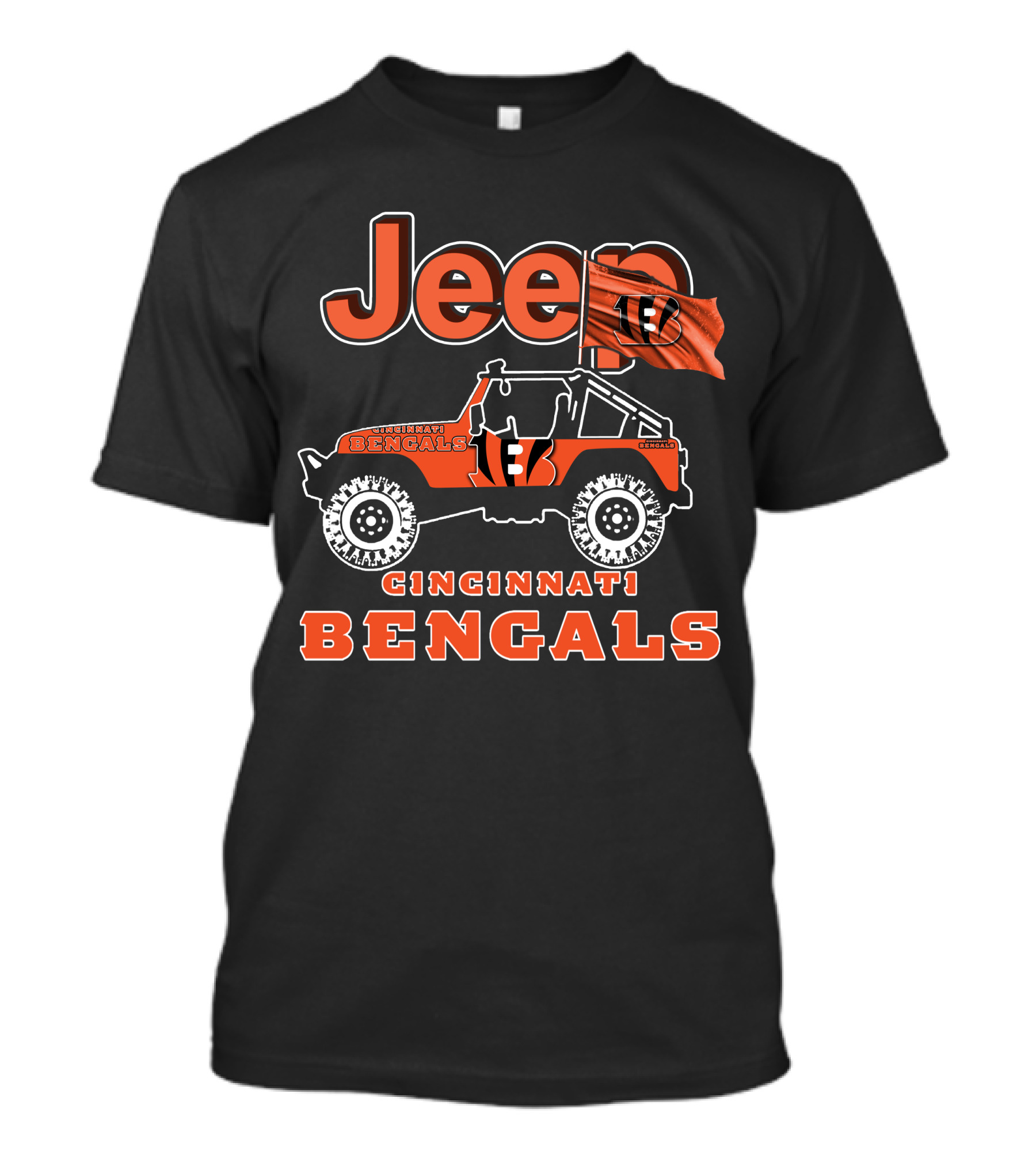 Jeep Cincinnati Bengals Flag Football Team SUV T-Shirt