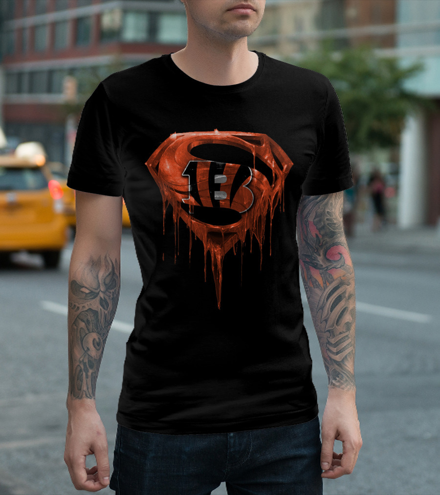 Cincinnati Bengals Superman Logo Fusion T-Shirt