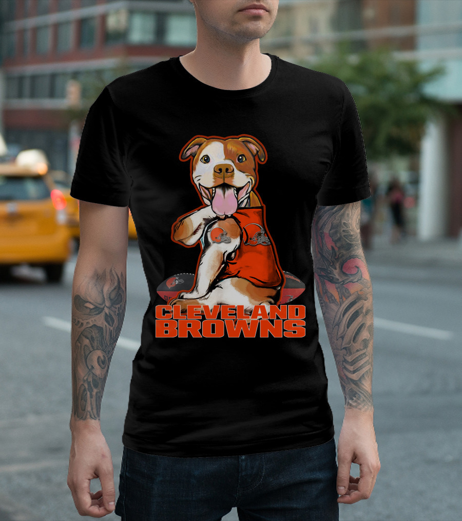Cleveland Browns Pitbull Fan Football T-Shirt