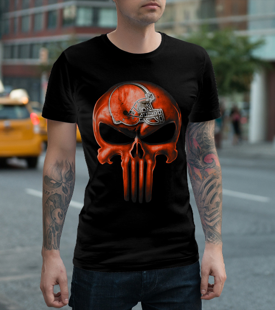 Skull Cleveland Browns Helmet T-Shirt