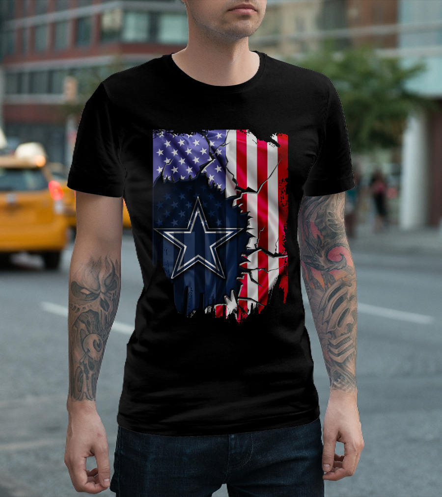 Flag V2 Dallas Cowboys American Flag Star T-Shirt