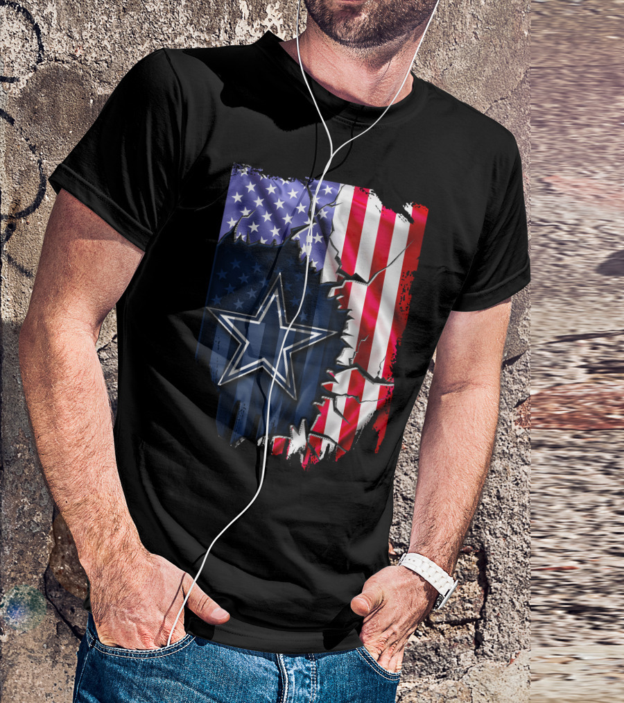 Flag V2 Dallas Cowboys American Flag Star T-Shirt